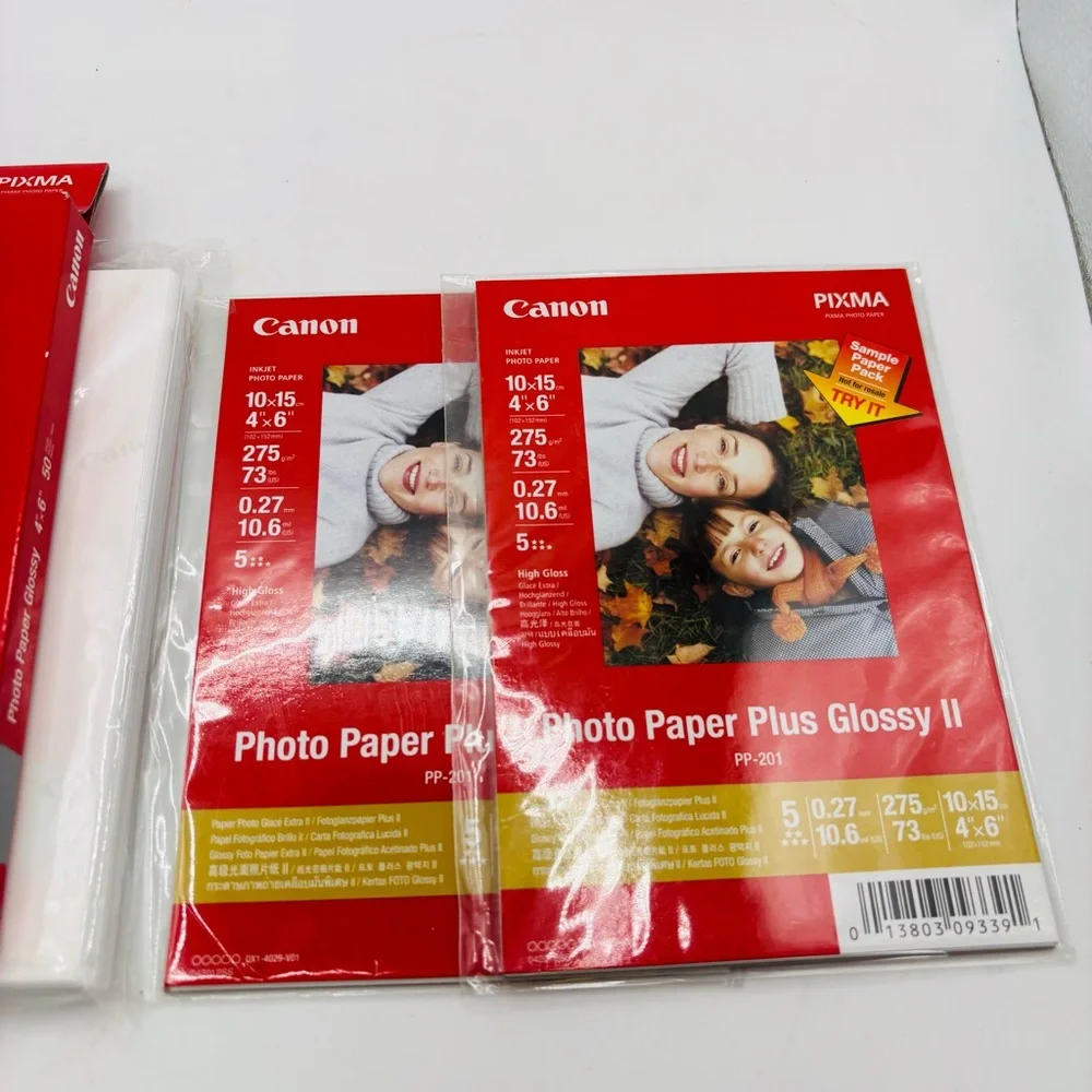 Canon Photo Paper Plus Glossy II and Photo Paper Glossy Pack.